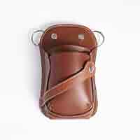 手染めダークブラウン、ハラコレオパードの蓋付きシザーケース 公式ショップ】 手染めダークブラウン、ハラコレオパードの蓋